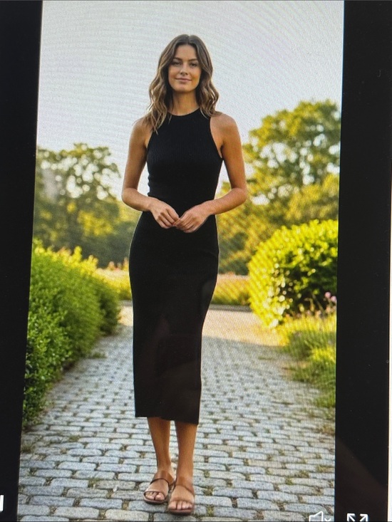 Anthropologie Dresses & Skirts - NWT Anthropologie Daily Practice Black Ribbed Knit RacerBack Tank Midi Dress XL